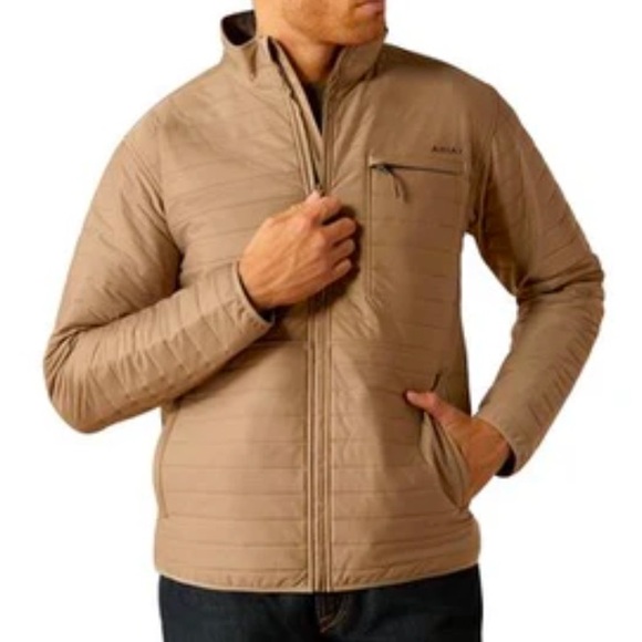 Ariat Wylie Khaki Light Weight Full Zip Up Puffer Jacket Small